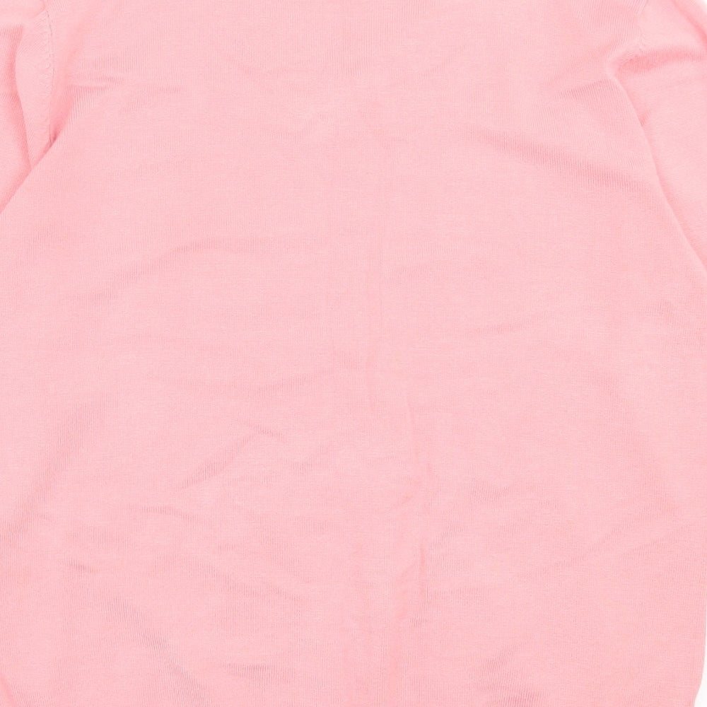Annabelle Womens Pink V-Neck Viscose Pullover Jumper Size M