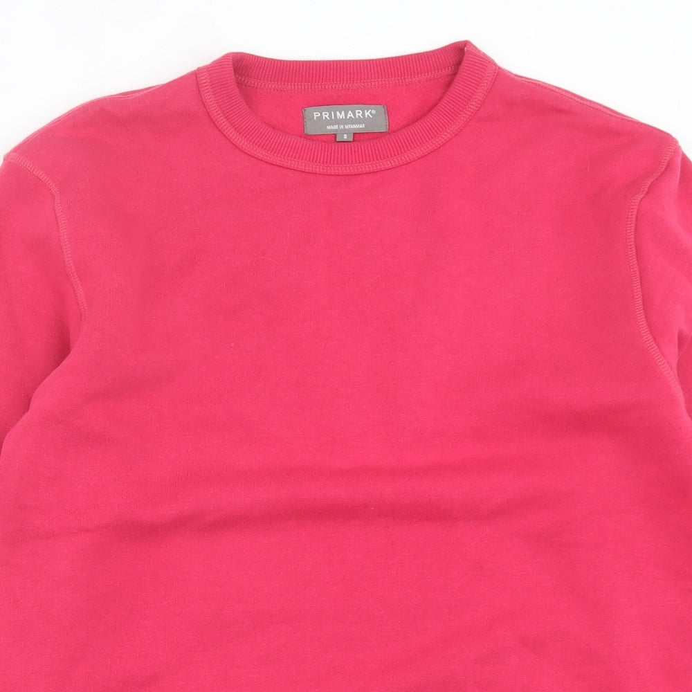 Primark Mens Pink Cotton Pullover Sweatshirt Size S