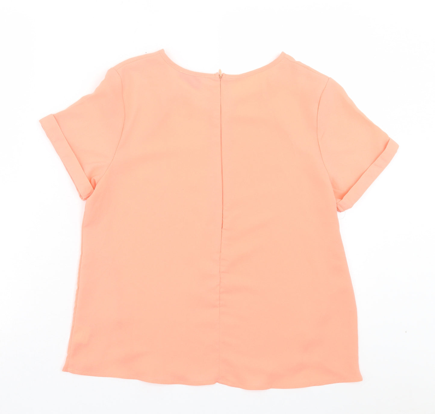 Poppy Lux Womens Pink Polyester Basic T-Shirt Size 12 Crew Neck