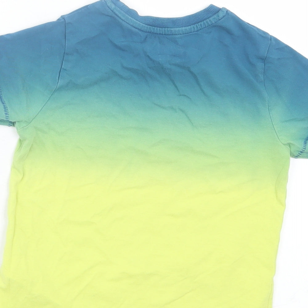 Marks and Spencer Boys Yellow Cotton Basic T-Shirt Size 3-4 Years Crew Neck Pullover - Surf