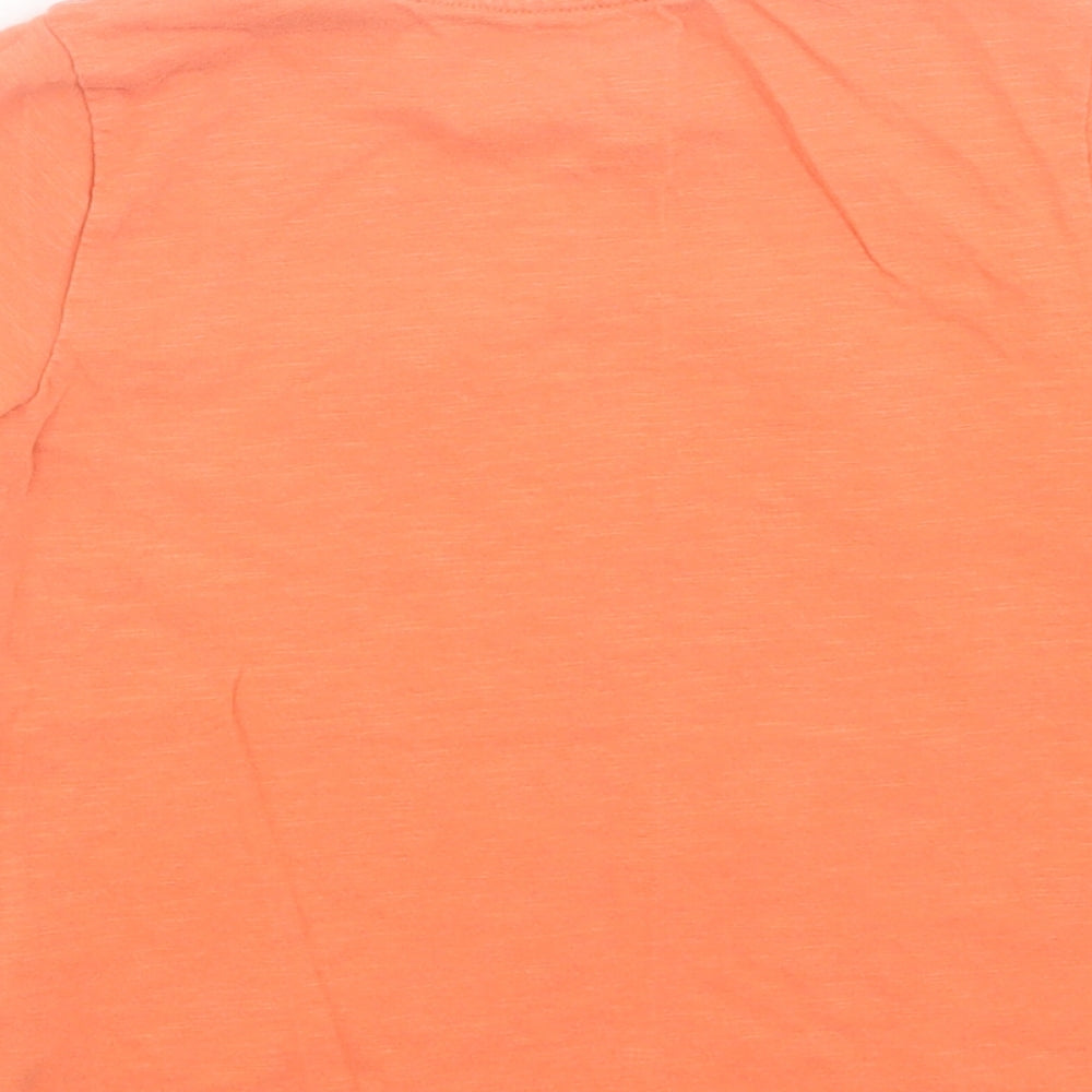 F&F Boys Orange Cotton Basic T-Shirt Size 3-4 Years Crew Neck Pullover - Tiger