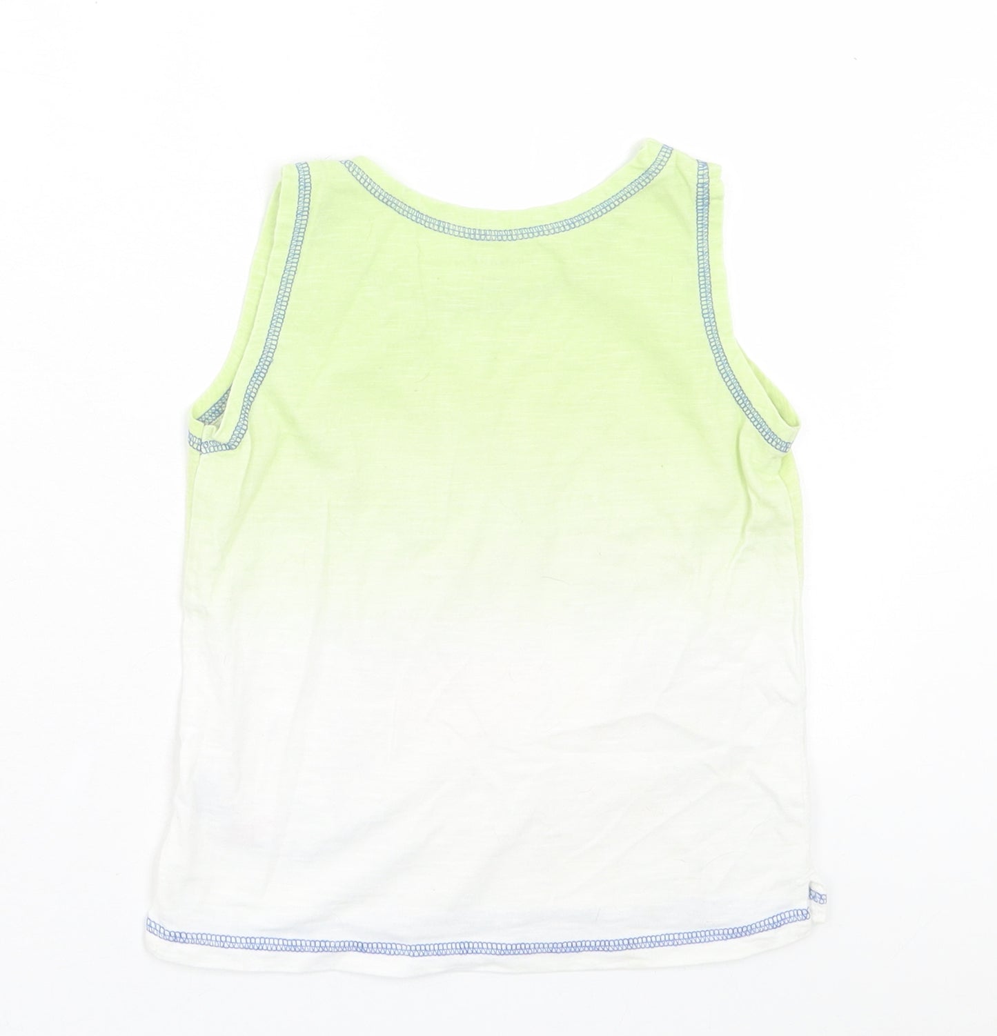 Primark Boys Green Cotton Basic Tank Size 3-4 Years Crew Neck Pullover - Shark