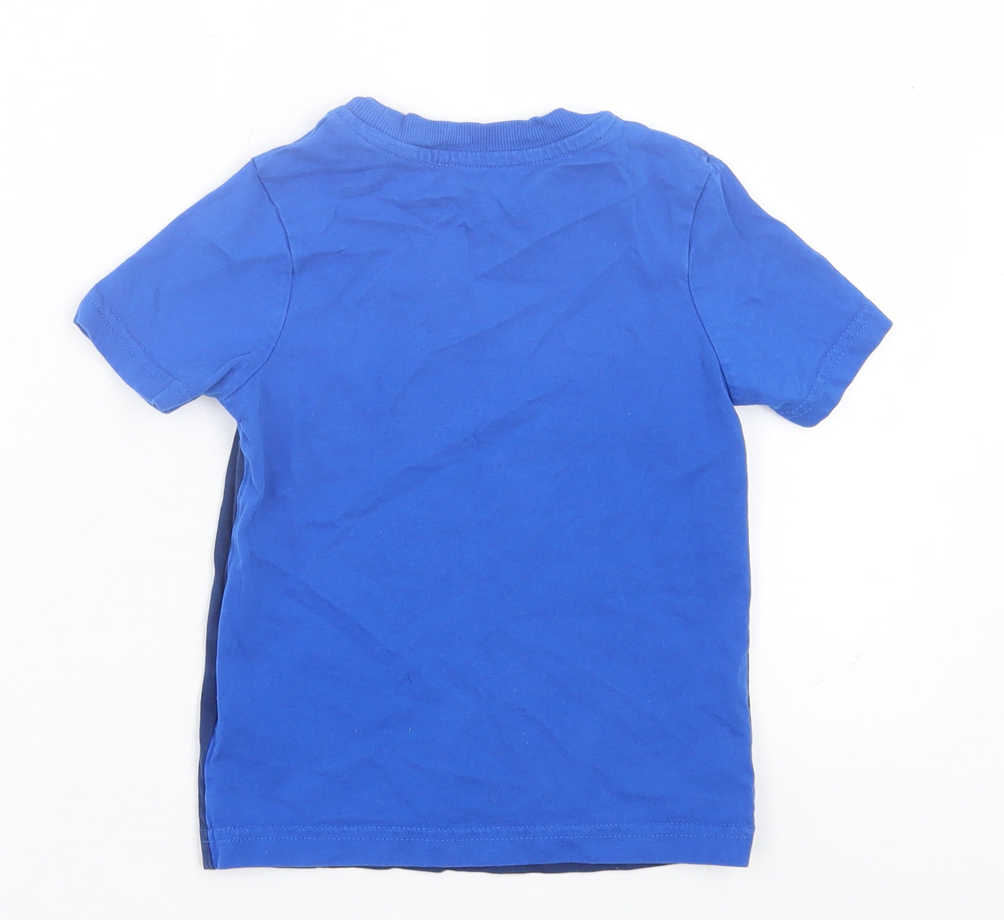 George Boys Blue Cotton Basic T-Shirt Size 3-4 Years Crew Neck Pullover - Cool And Kind