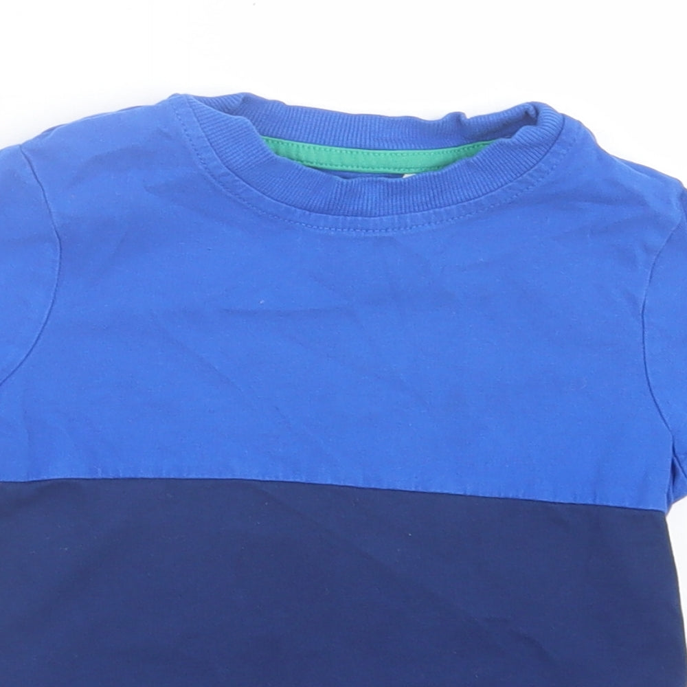 George Boys Blue Cotton Basic T-Shirt Size 3-4 Years Crew Neck Pullover - Cool And Kind