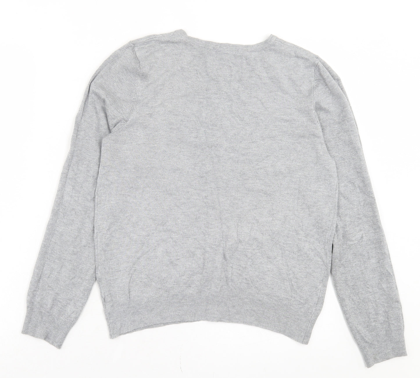 George Womens Grey Crew Neck Viscose Cardigan Jumper Size 14