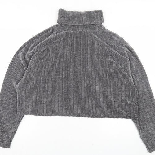 Motel Womens Grey Polyester Pullover Sweatshirt Size S Pullover - Crop