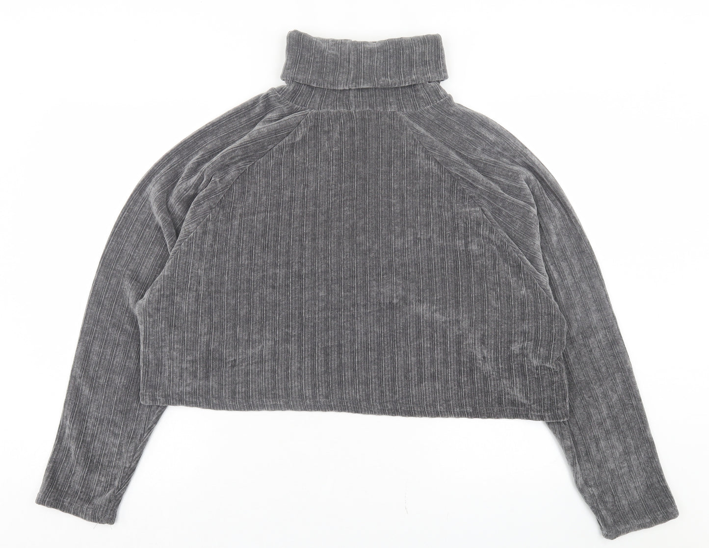 Motel Womens Grey Polyester Pullover Sweatshirt Size S Pullover - Crop