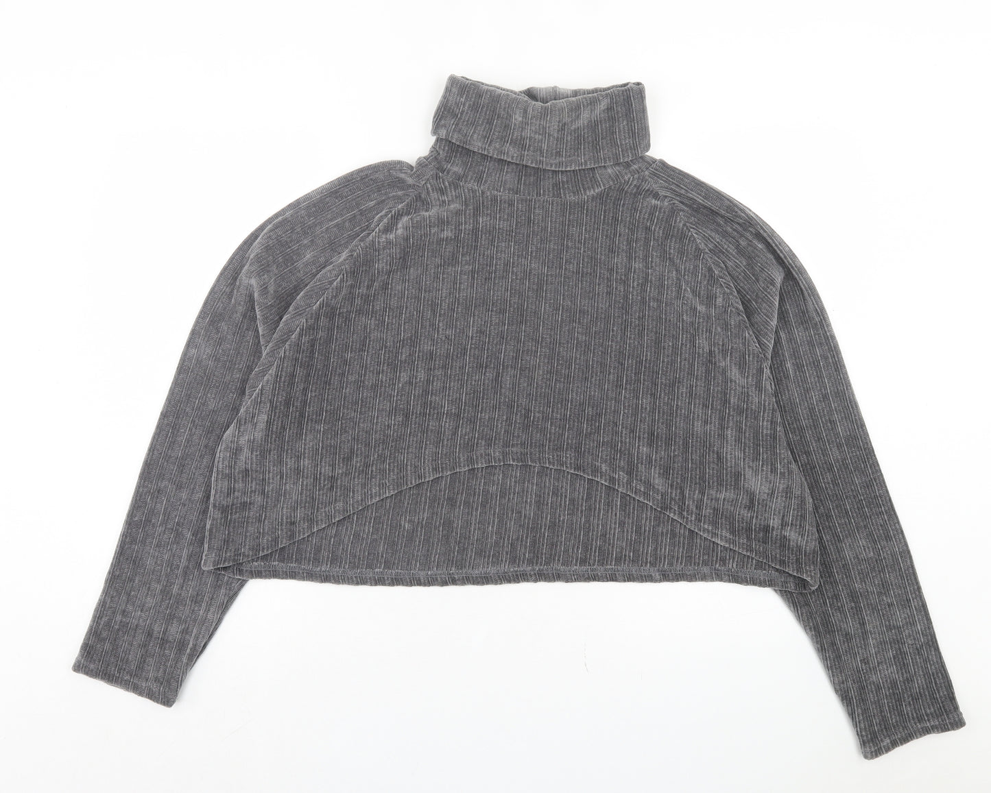 Motel Womens Grey Polyester Pullover Sweatshirt Size S Pullover - Crop