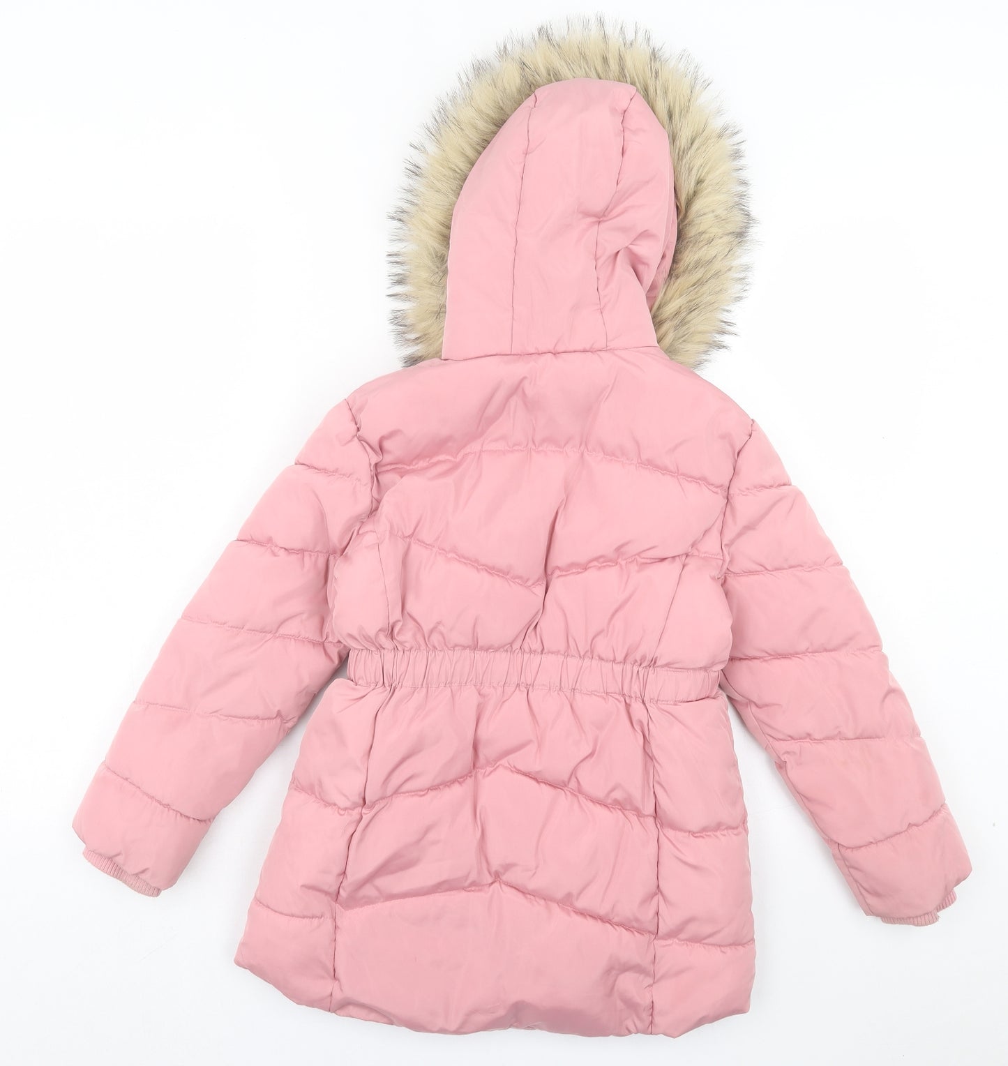 Nutmeg Girls Pink Overcoat Coat Size 7-8 Years Zip