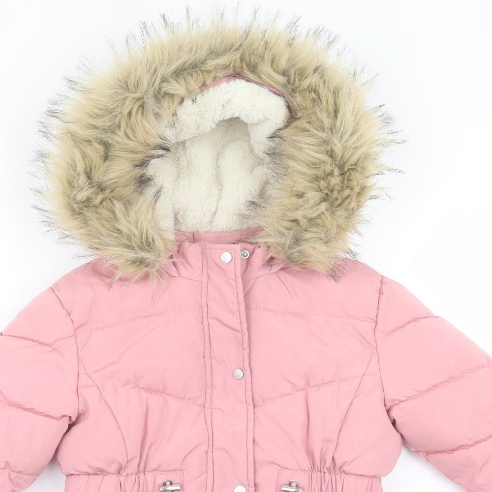 Nutmeg Girls Pink Overcoat Coat Size 7-8 Years Zip