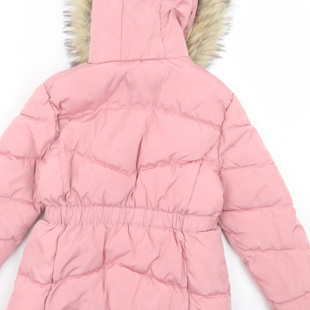 Nutmeg Girls Pink Overcoat Coat Size 7-8 Years Zip