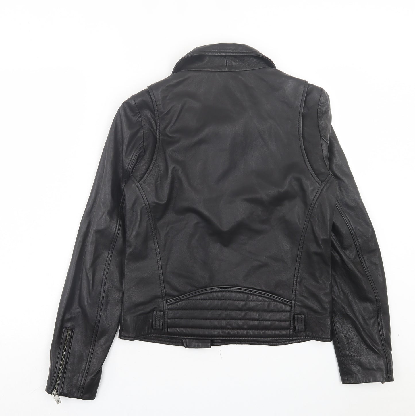 Maison Scotch Womens Black Biker Jacket Size 8 Zip