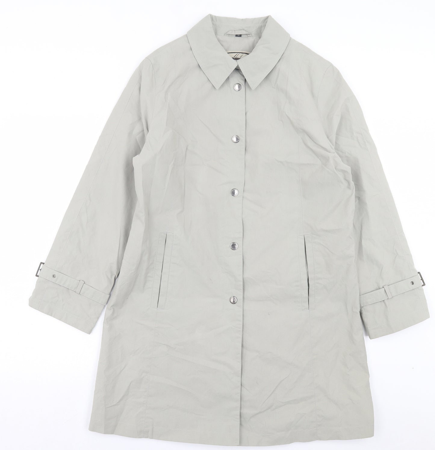 Four Seasons Womens Grey Trench Coat Coat Size M Button