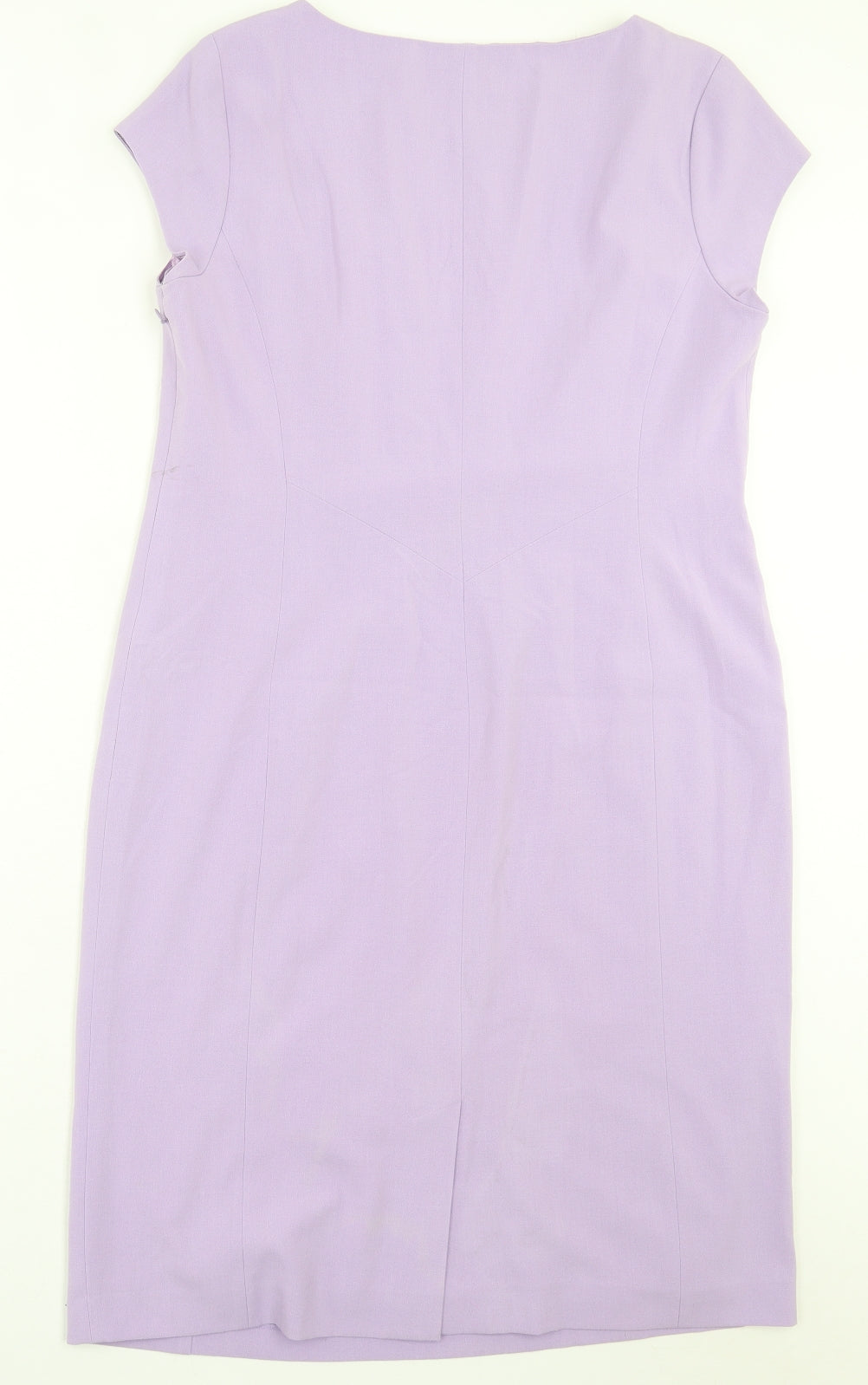 Together Womens Purple Polyester Shift Size 16 Boat Neck Zip