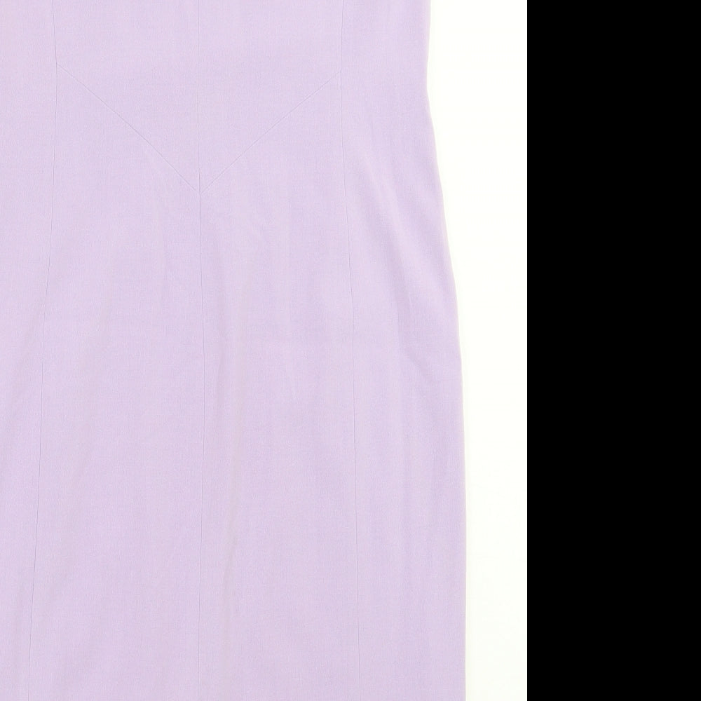 Together Womens Purple Polyester Shift Size 16 Boat Neck Zip