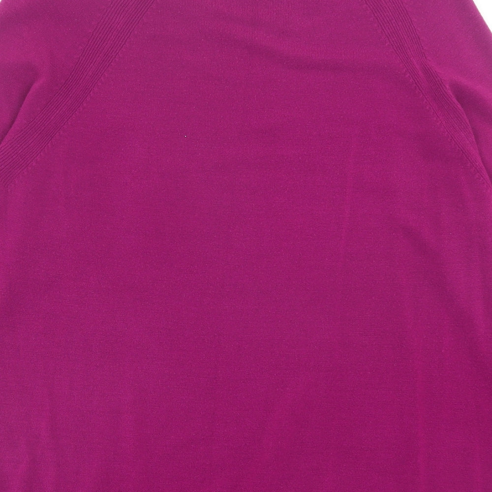 Marks and Spencer Womens Purple Crew Neck Acrylic Pullover Jumper Size 20
