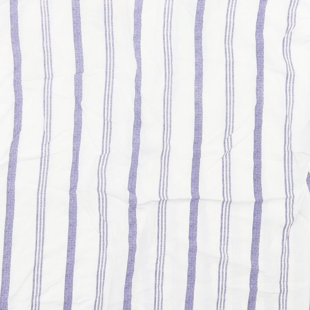 Primark Womens White Striped Viscose Basic T-Shirt Size 14 V-Neck