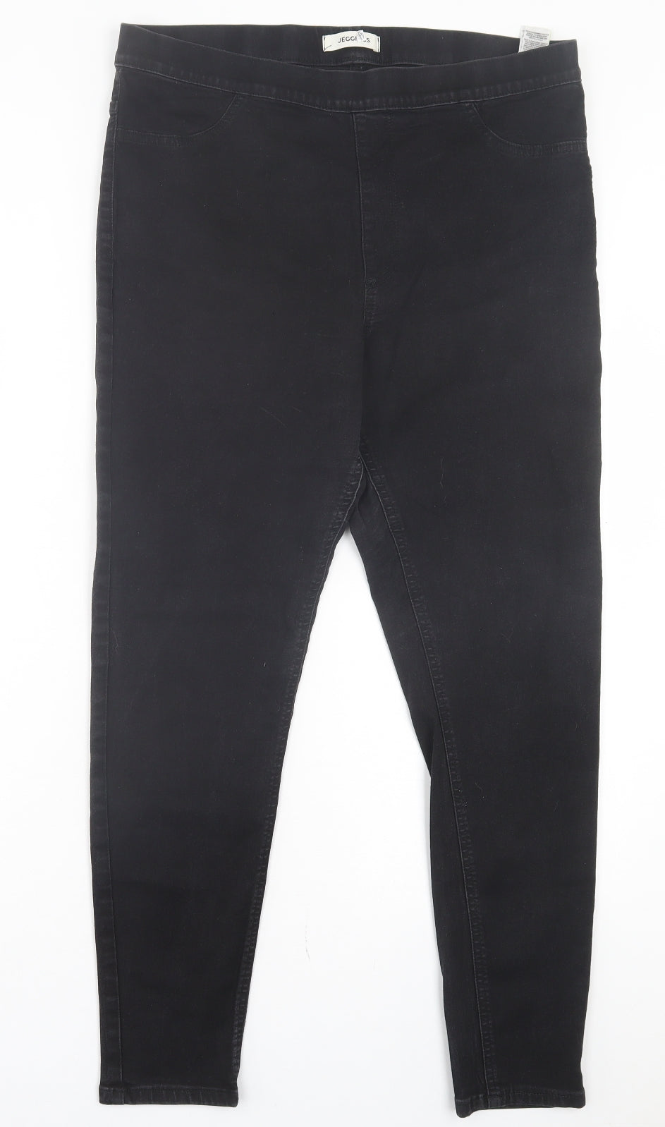 Marks and Spencer Womens Black Cotton Jegging Trousers Size 16 L28 in Regular