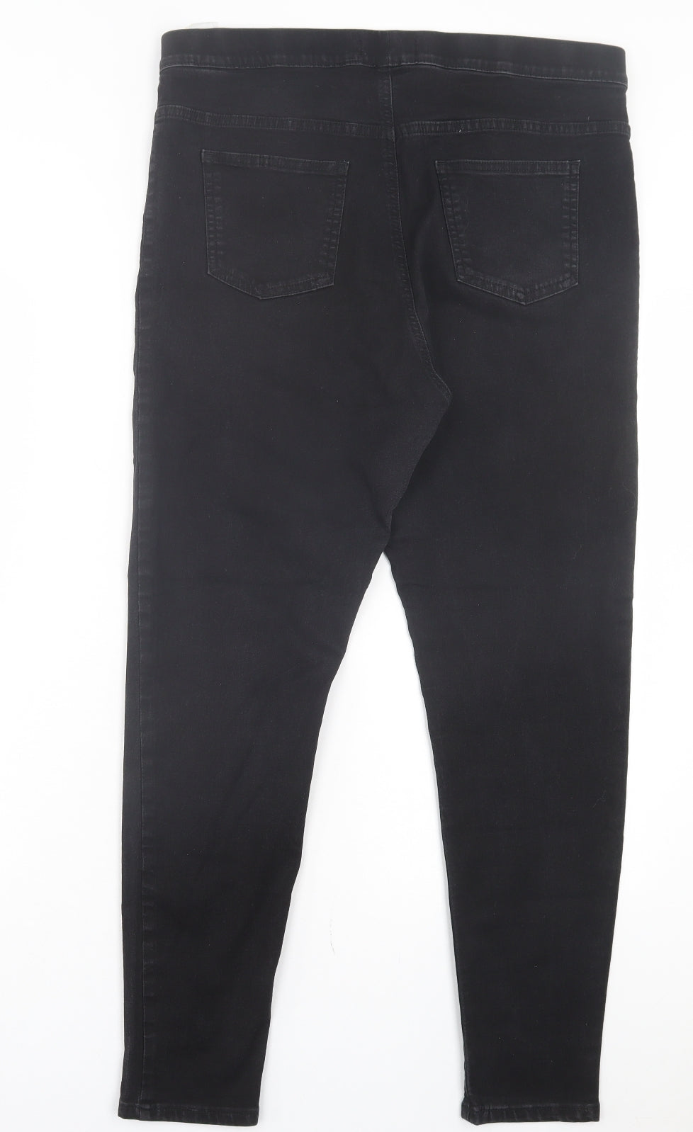 Marks and Spencer Womens Black Cotton Jegging Trousers Size 16 L28 in Regular