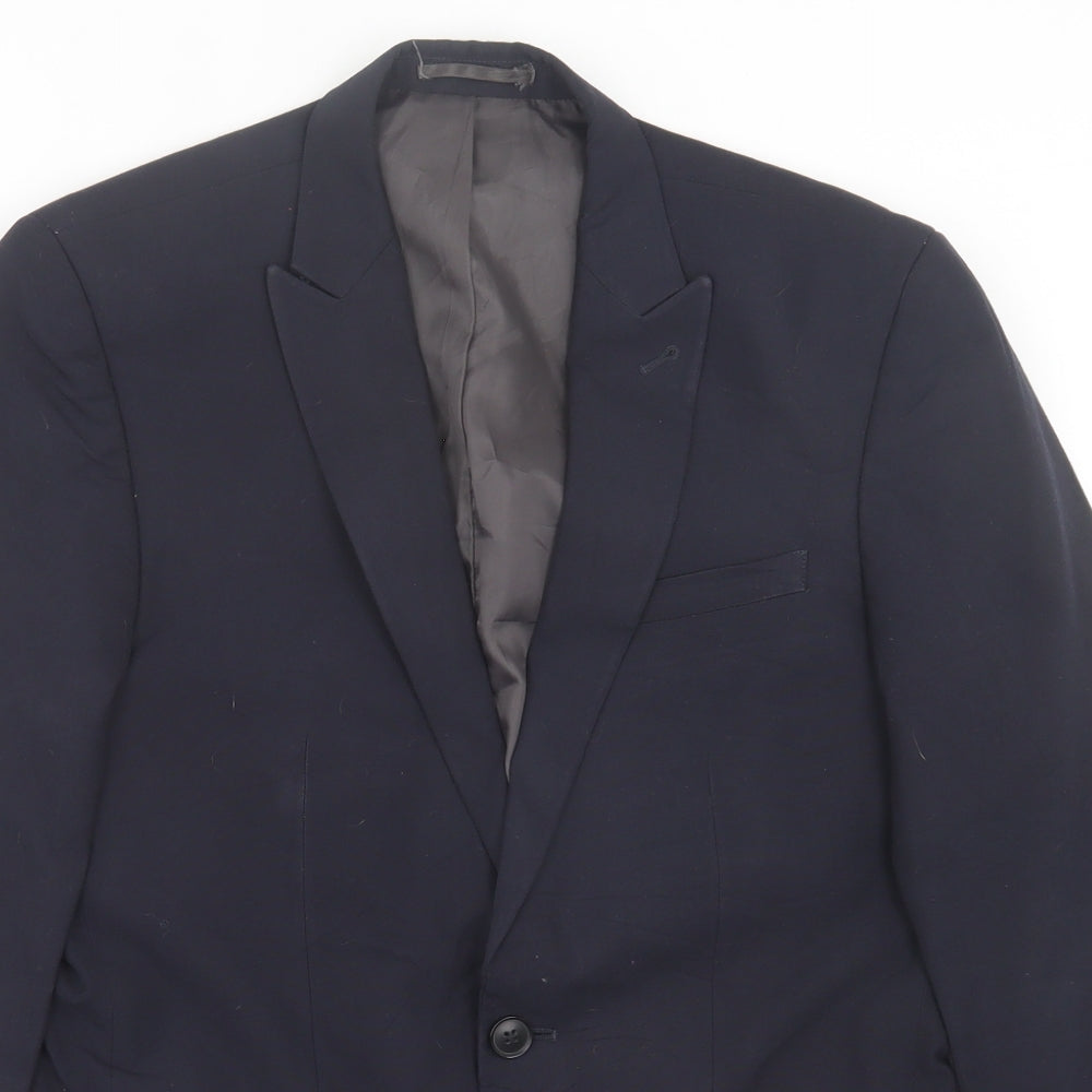 NEXT Mens Blue Polyester Jacket Suit Jacket Size 36