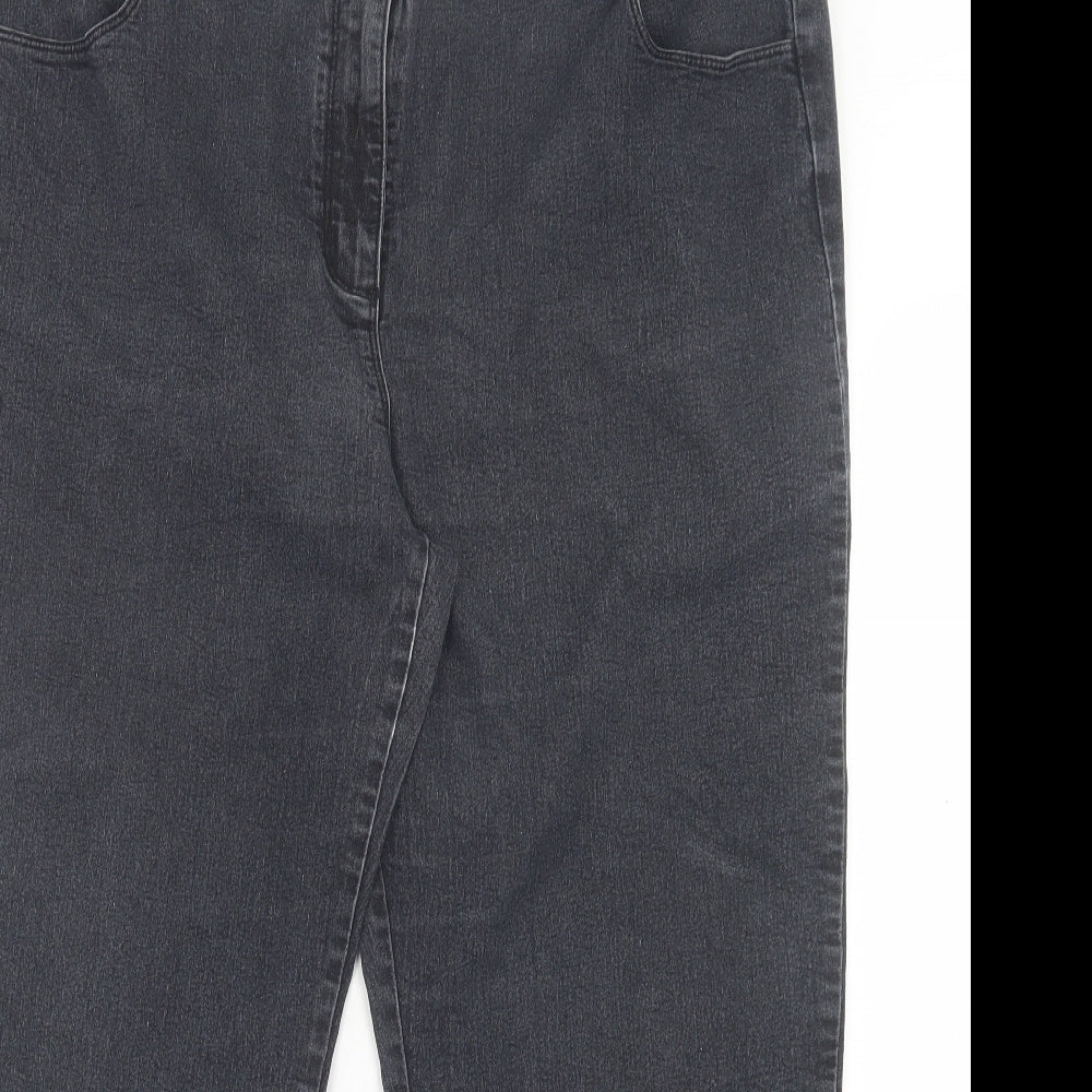 George Womens Black Cotton Straight Jeans Size 22 L27 in Regular Button