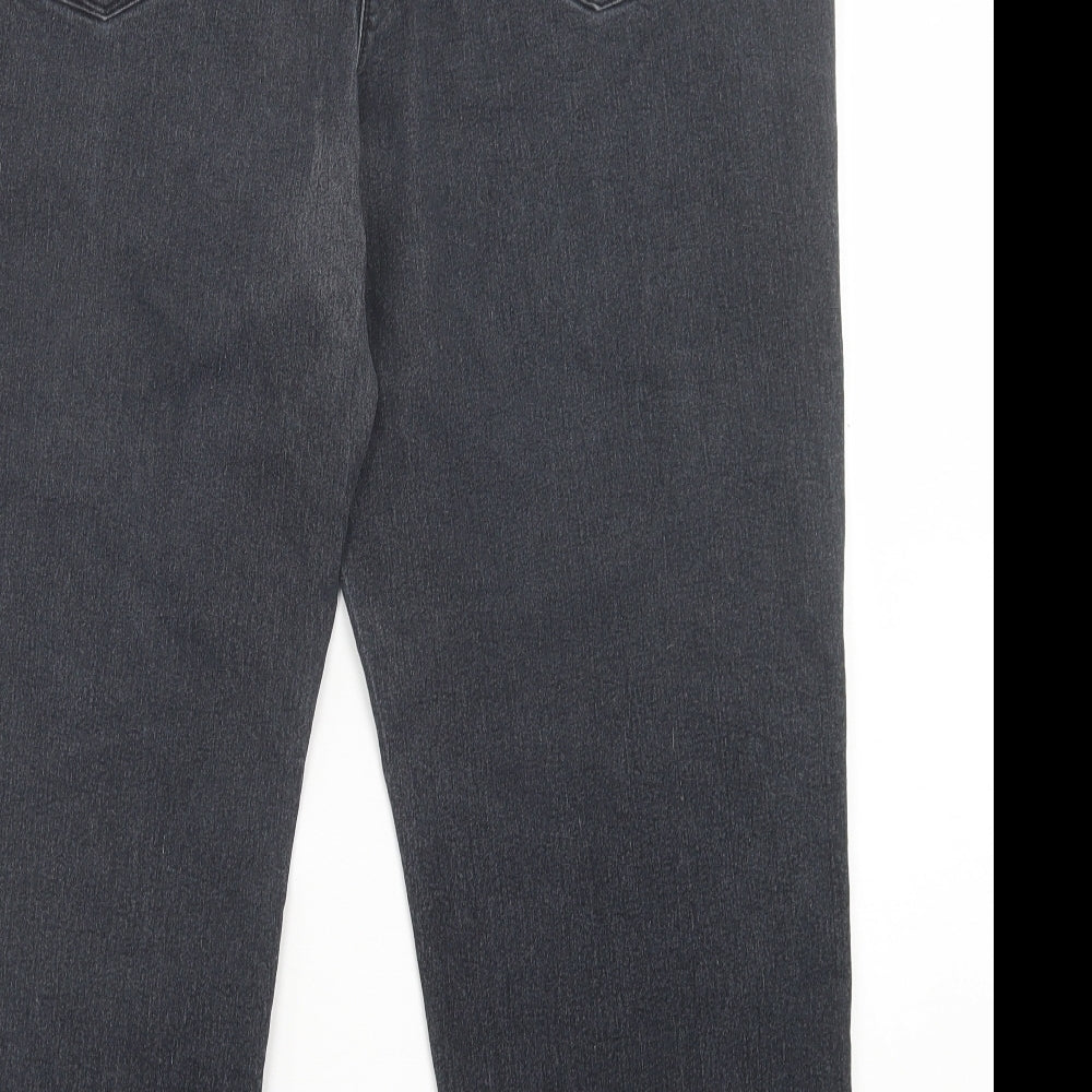 George Womens Black Cotton Straight Jeans Size 22 L27 in Regular Button