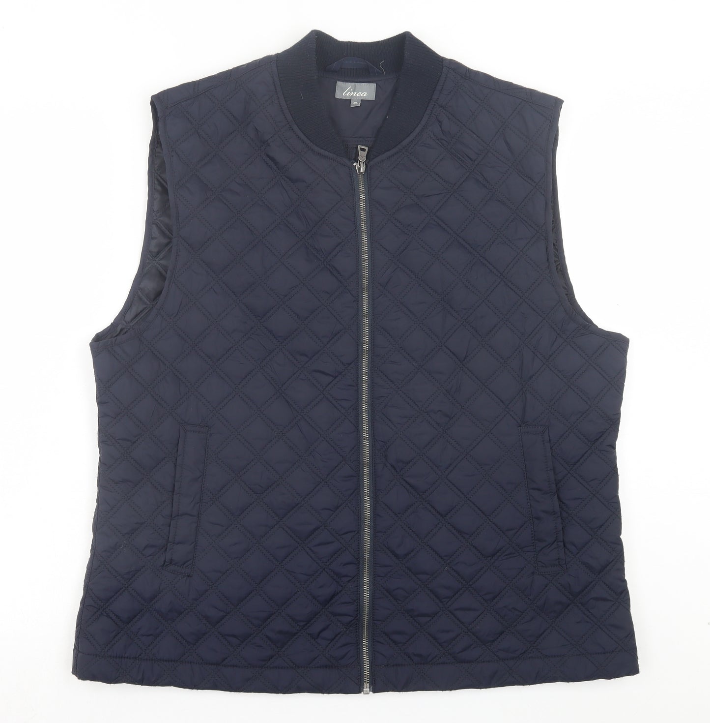 Linea Mens Blue Gilet Jacket Size XL Zip