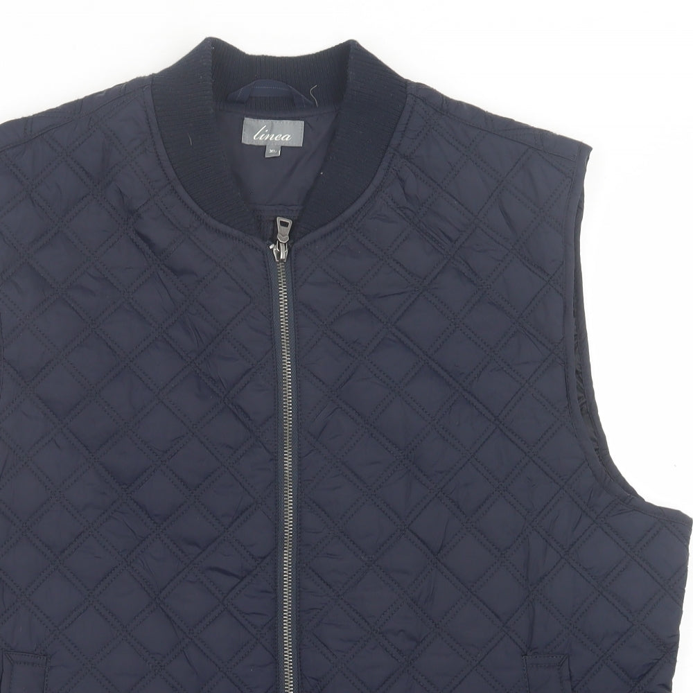 Linea Mens Blue Gilet Jacket Size XL Zip