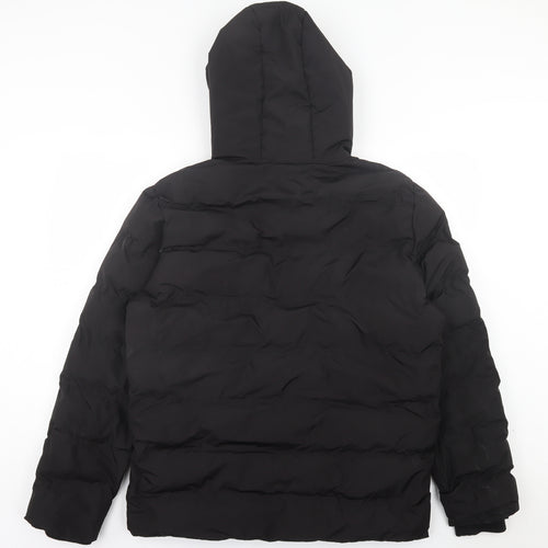 Primark Mens Black Puffer Jacket Coat Size L Zip