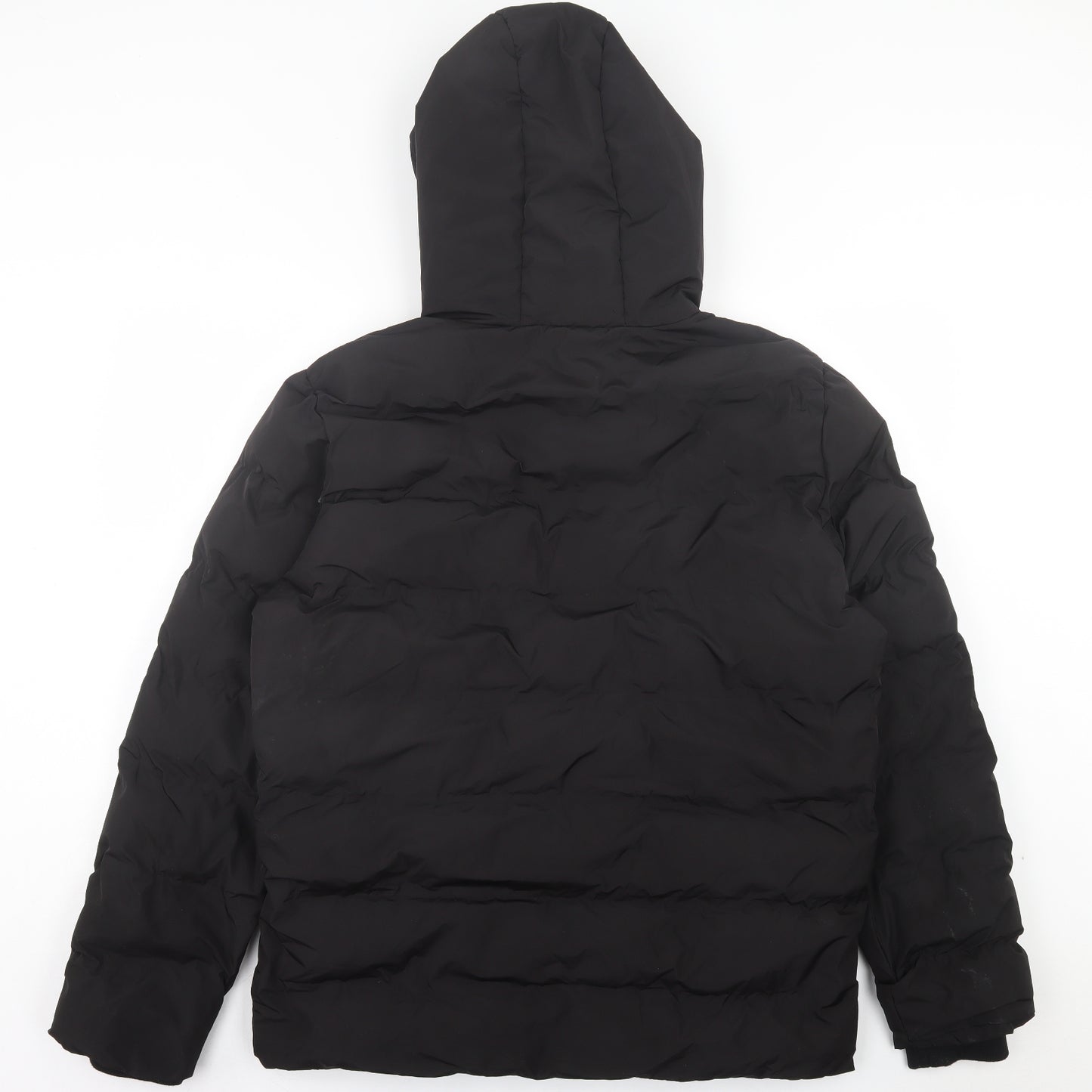 Primark Mens Black Puffer Jacket Coat Size L Zip