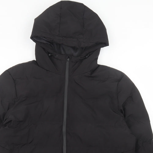 Primark Mens Black Puffer Jacket Coat Size L Zip