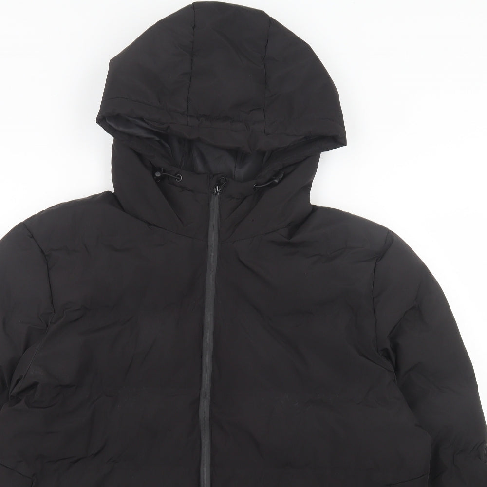 Primark Mens Black Puffer Jacket Coat Size L Zip