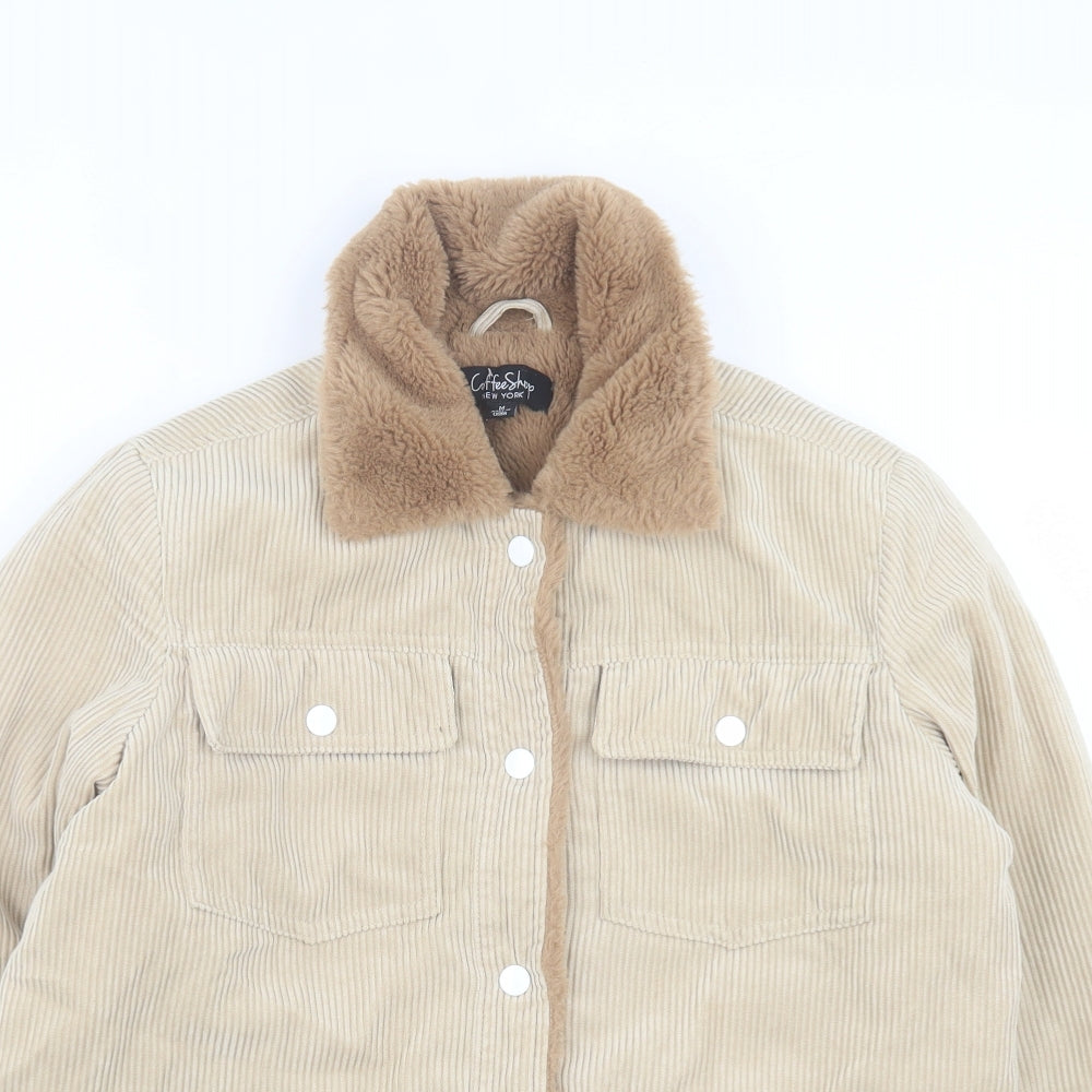 Coffee Shop New York Womens Beige Jacket Size M Button