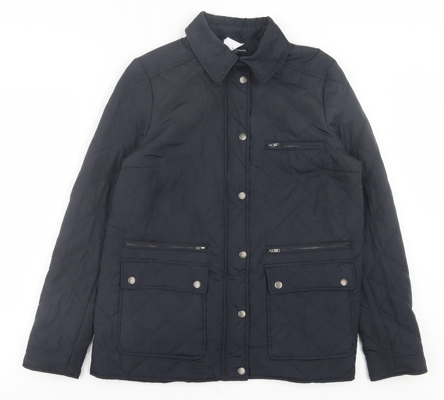Dorothy Perkins Womens Blue Quilted Jacket Size 14 Zip