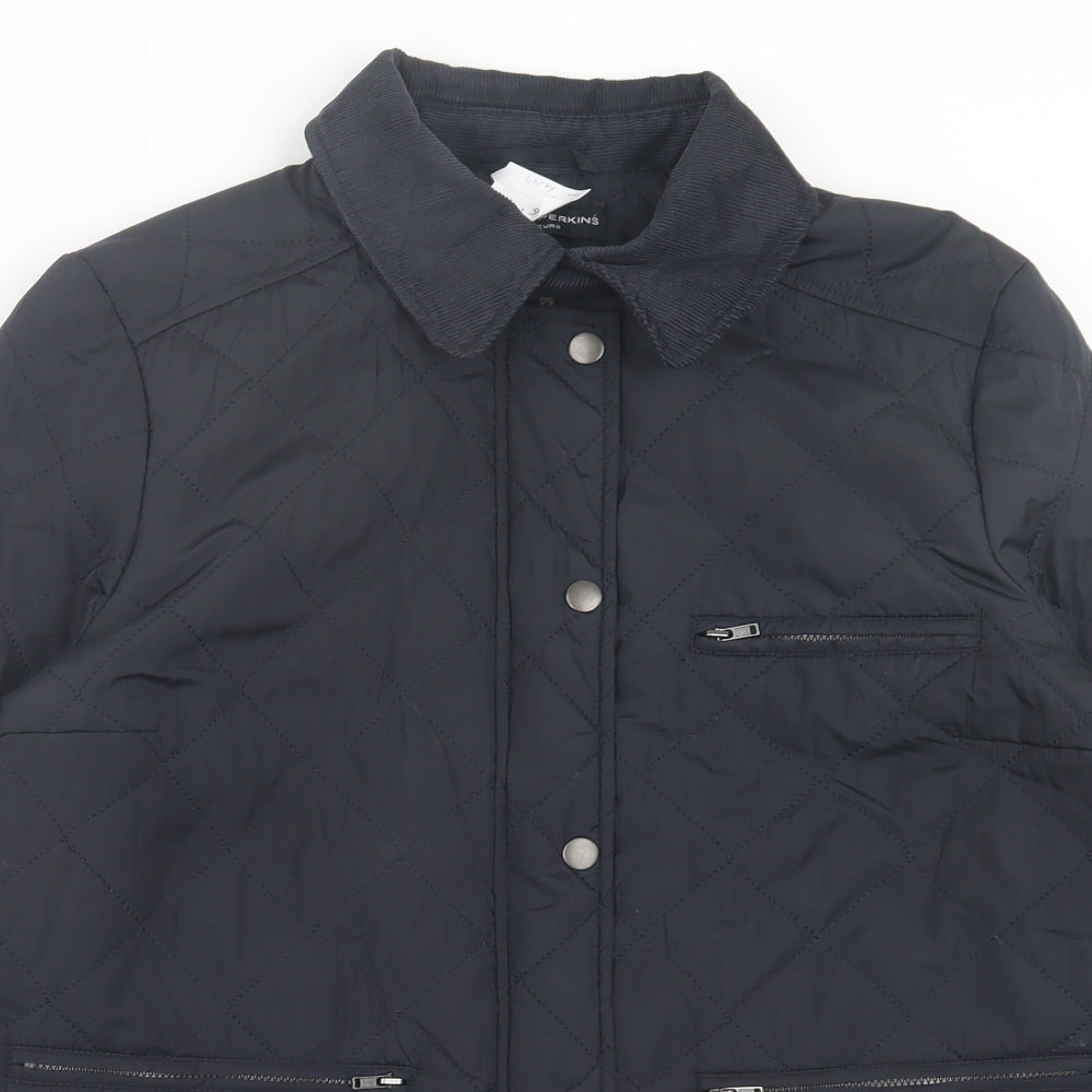 Dorothy Perkins Womens Blue Quilted Jacket Size 14 Zip