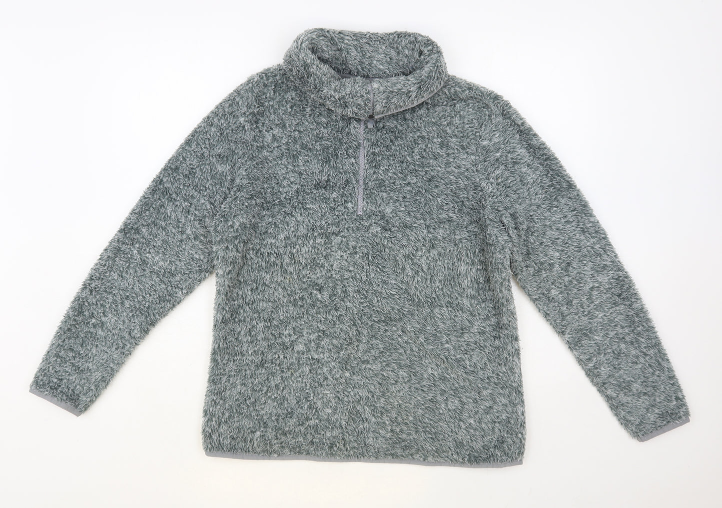 Crane Womens Grey Polyester Pullover Sweatshirt Size 14 Zip