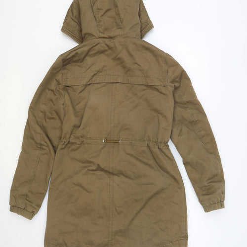 H&M Womens Brown Parka Coat Size 8 Zip