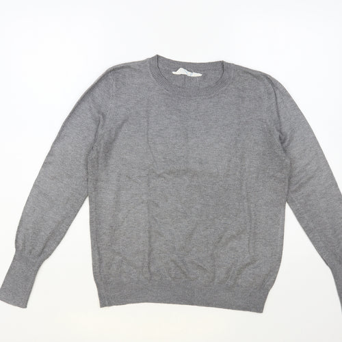 Primark Womens Grey Crew Neck Polyester Pullover Jumper Size 12