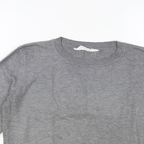 Primark Womens Grey Crew Neck Polyester Pullover Jumper Size 12
