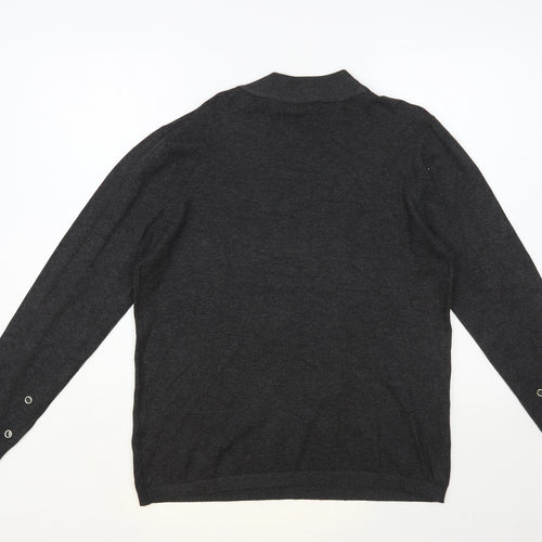 Select Womens Grey Mock Neck Nylon Pullover Jumper Size 18