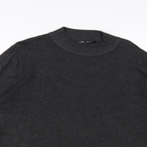 Select Womens Grey Mock Neck Nylon Pullover Jumper Size 18