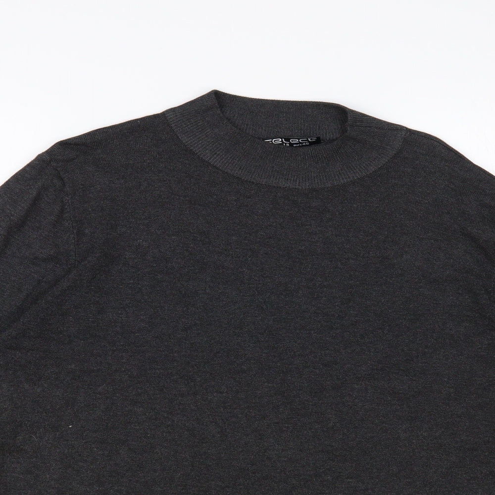 Select Womens Grey Mock Neck Nylon Pullover Jumper Size 18