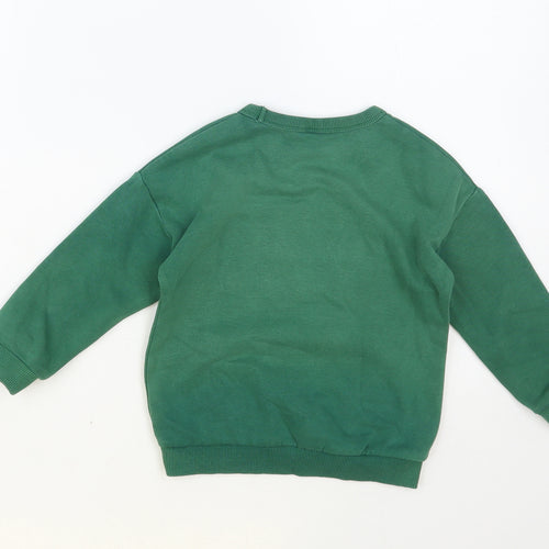 TU Boys Green Cotton Pullover Sweatshirt Size 2-3 Years Pullover - London Bus