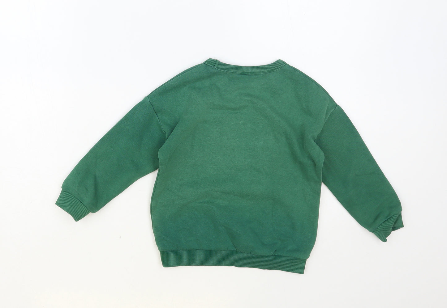TU Boys Green Cotton Pullover Sweatshirt Size 2-3 Years Pullover - London Bus