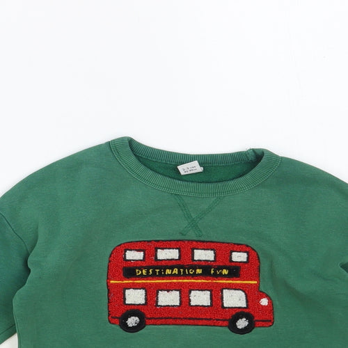 TU Boys Green Cotton Pullover Sweatshirt Size 2-3 Years Pullover - London Bus