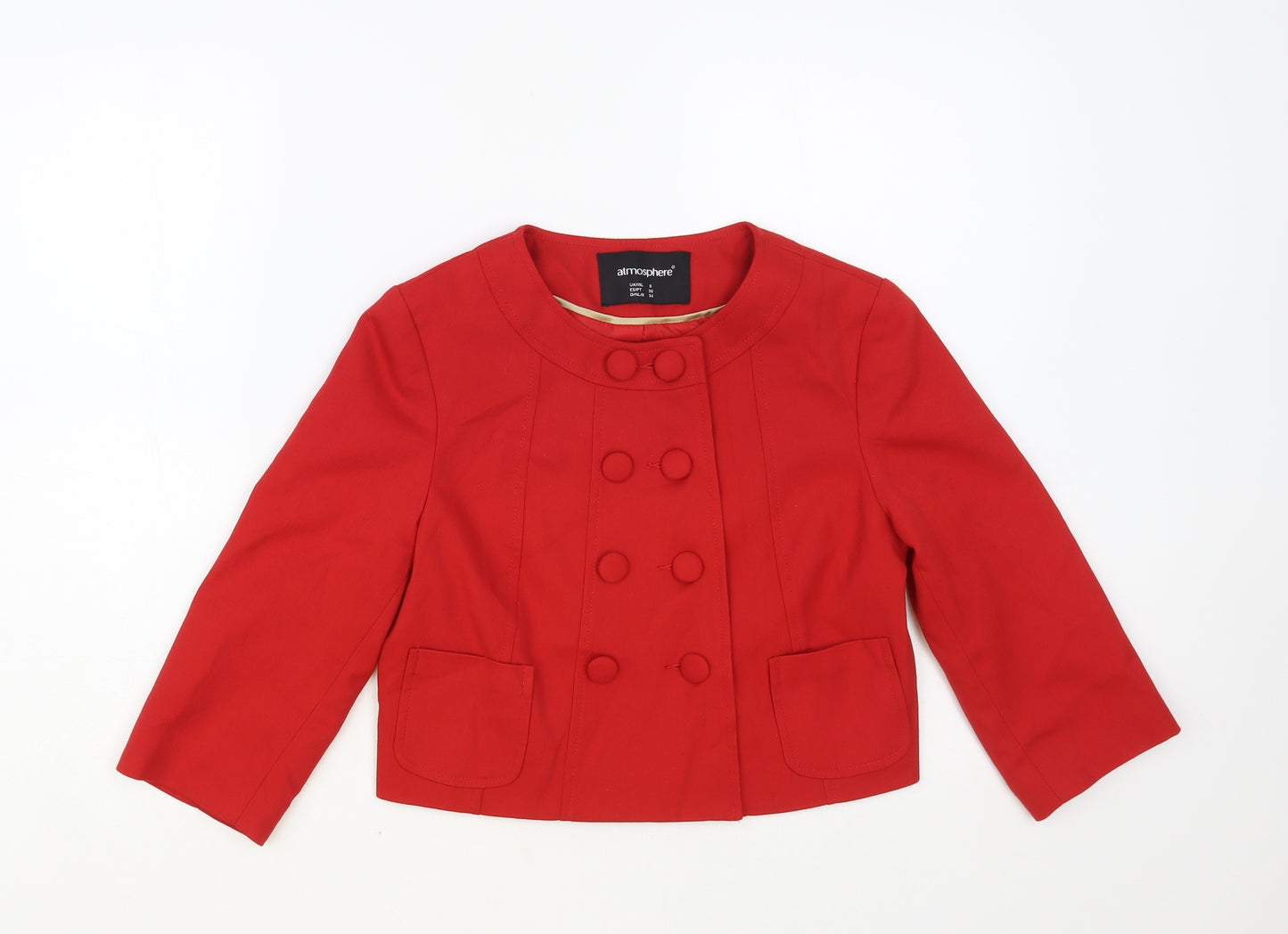 Atmosphere Womens Red Jacket Blazer Size 8 Button