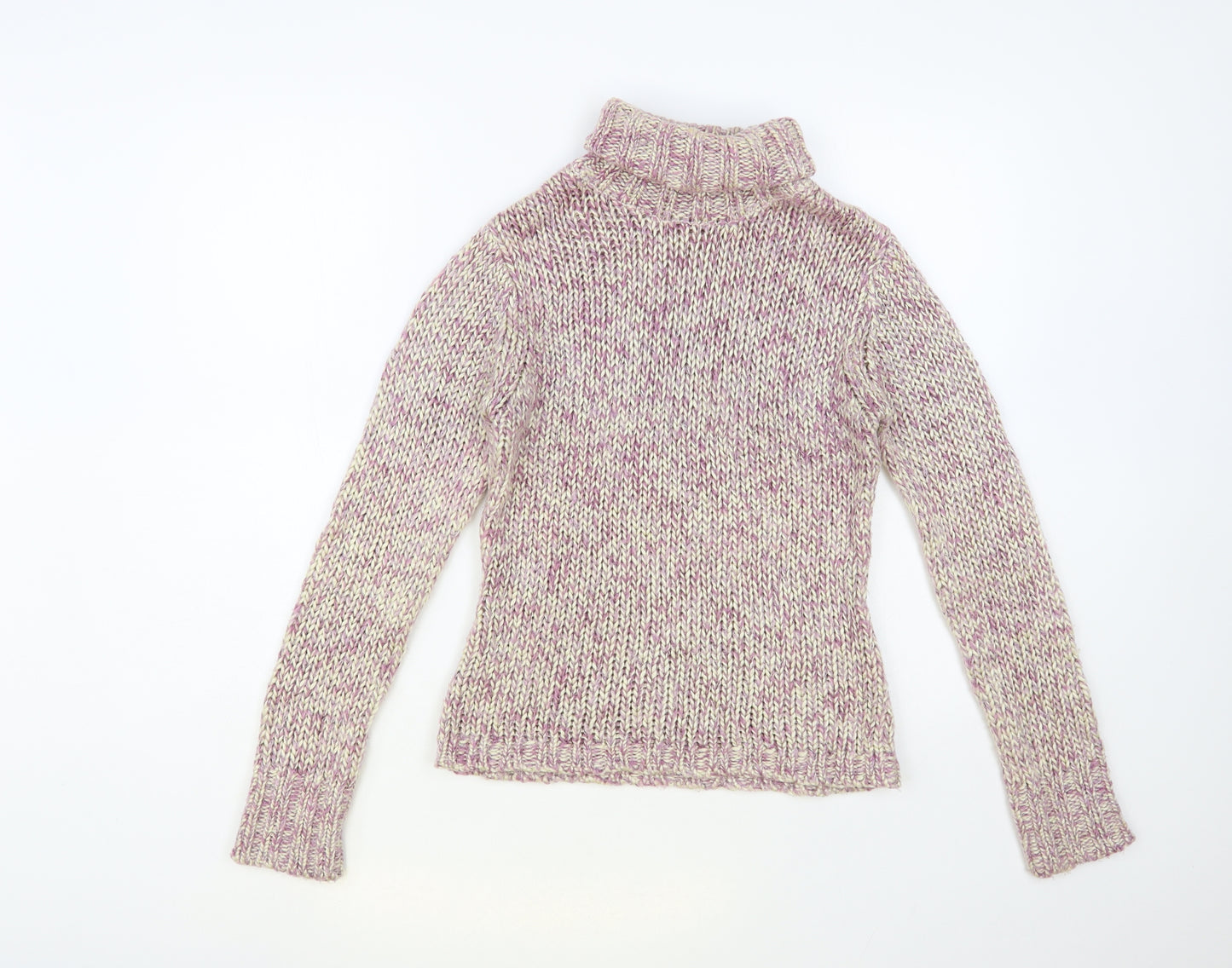 Select Womens Purple Roll Neck Acrylic Pullover Jumper Size 10