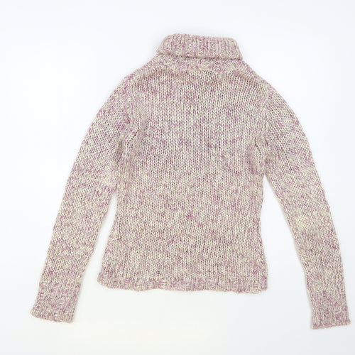 Select Womens Purple Roll Neck Acrylic Pullover Jumper Size 10