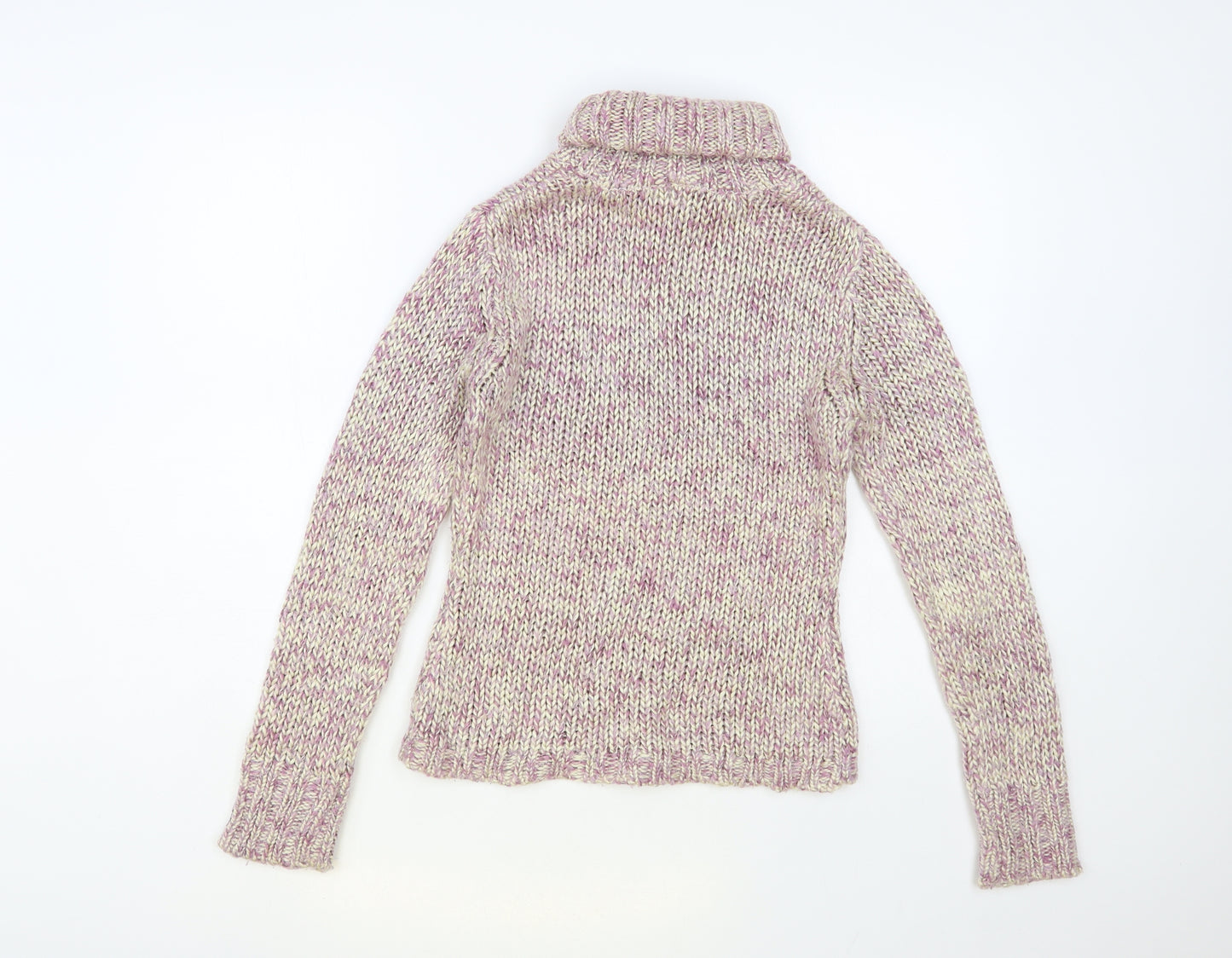 Select Womens Purple Roll Neck Acrylic Pullover Jumper Size 10