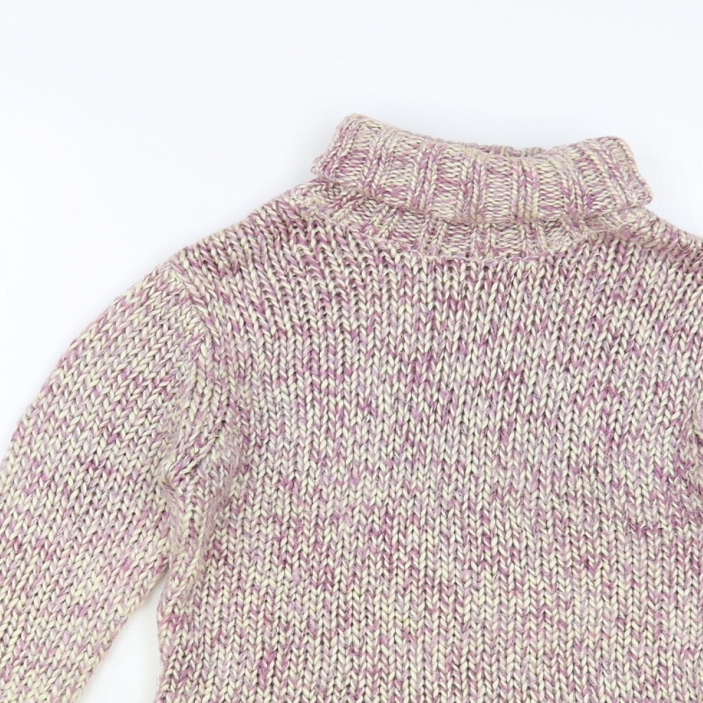 Select Womens Purple Roll Neck Acrylic Pullover Jumper Size 10